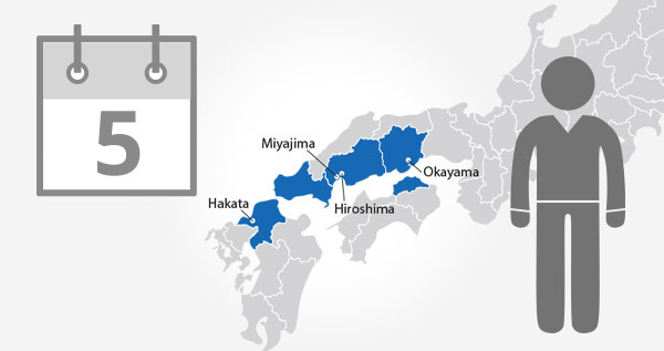 Okayama-Hiroshima-Yamaguchi Area Pass 5 Day / Adult